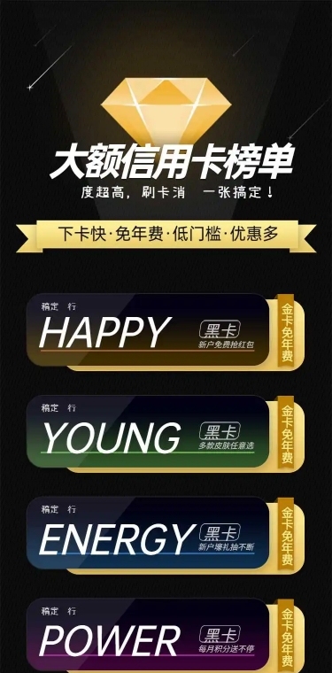 金融银行信用卡详情介绍H5长页