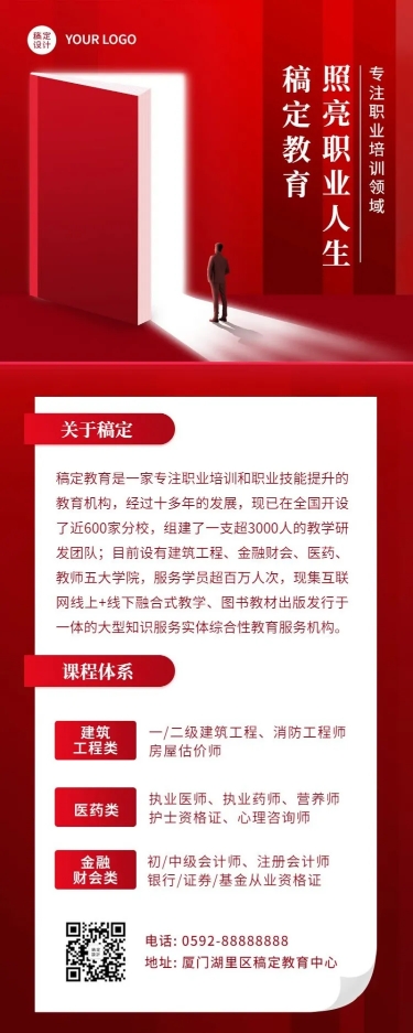 职业培训机构介绍长图海报预览效果