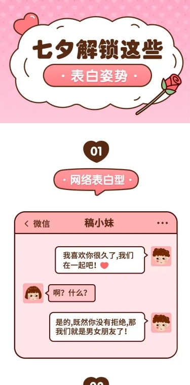 七夕情人节告白秘籍攻略长图条漫
