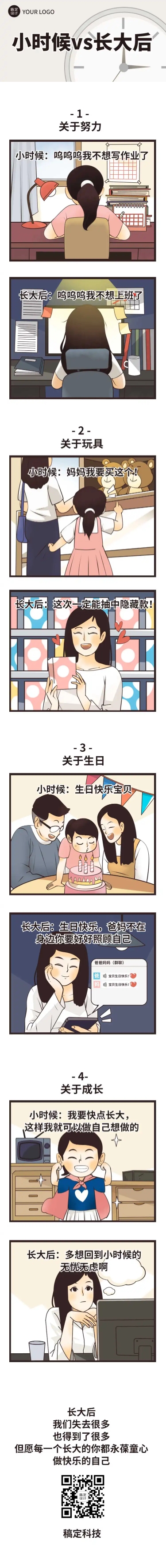 点击进入编辑 六一儿童节快乐热点话题小时候条漫预览效果