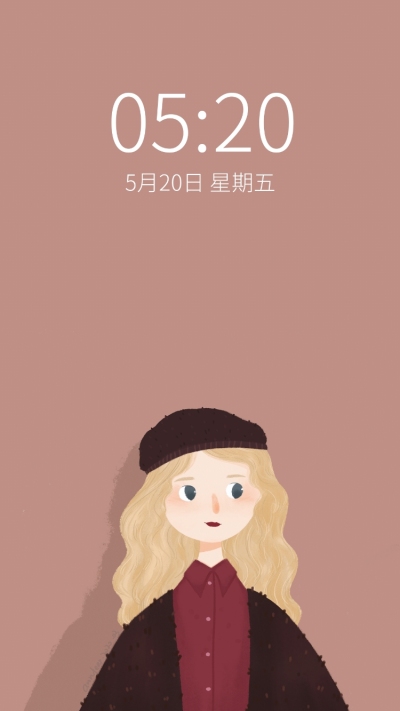 情人节文艺清新插画闺蜜手机壁纸套系