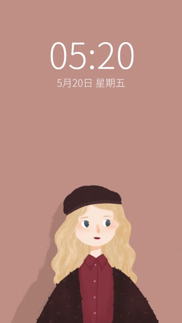 情人节文艺清新插画闺蜜手机壁纸套系
