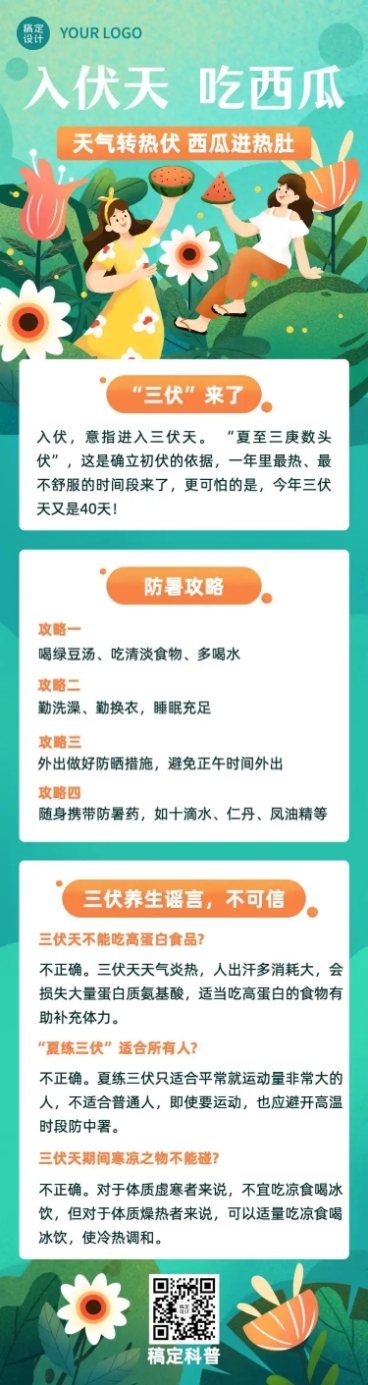 医疗保健养生科普插画文章长图预览效果