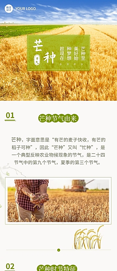 芒种节气百科习俗科普文章长图