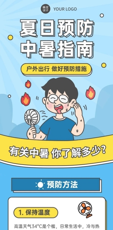 医疗保健攻略指南卡通长图