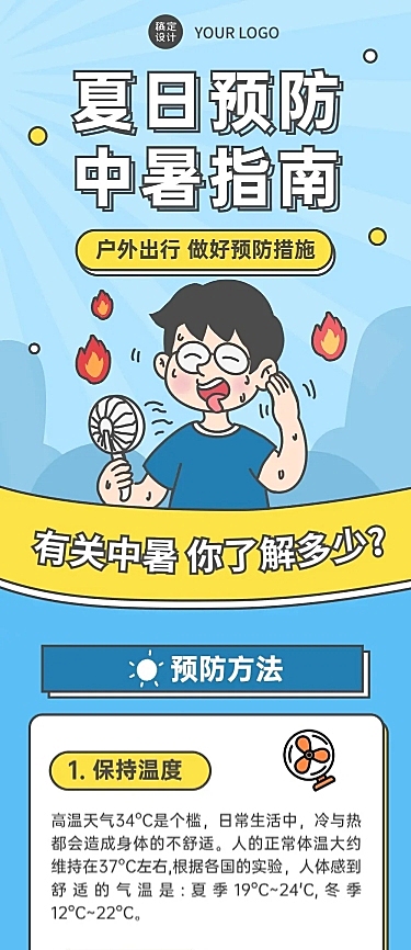 医疗保健攻略指南卡通长图