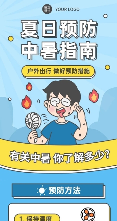 医疗保健攻略指南卡通长图