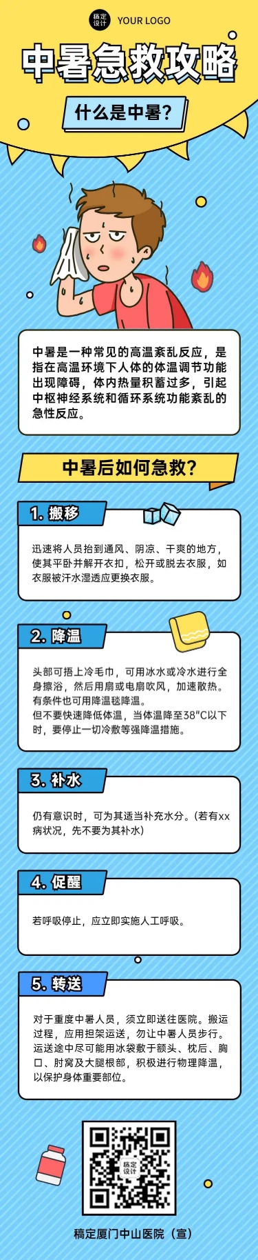 医疗保健科普攻略卡通长图预览效果