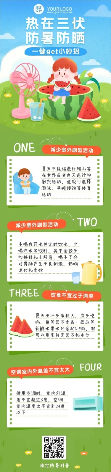 医疗保健知识科普手绘长图