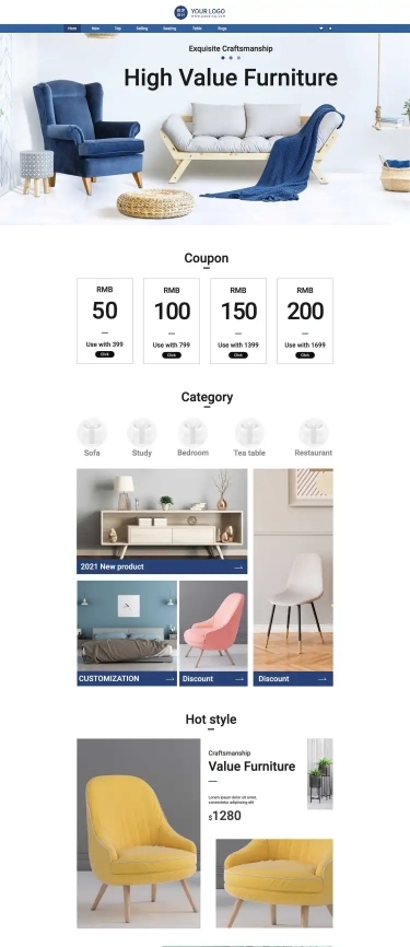 简约跨境电商家装店铺首页