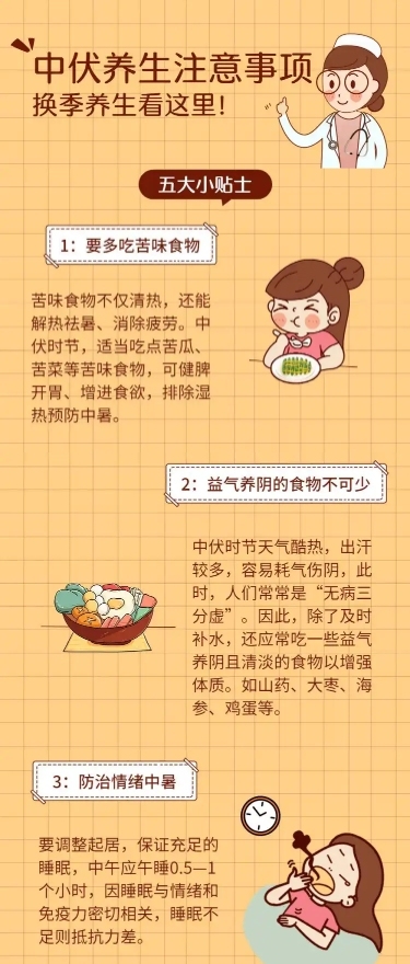 三伏天养生医疗健康文章长图