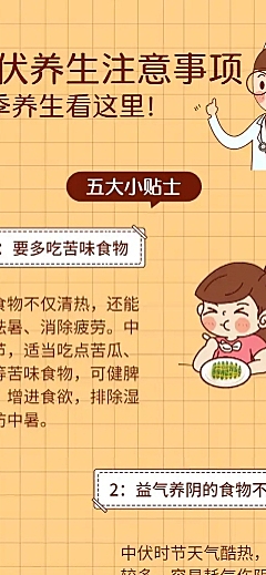三伏天养生医疗健康文章长图