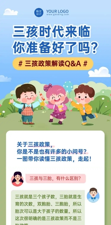 三孩政策解读科普文章长图