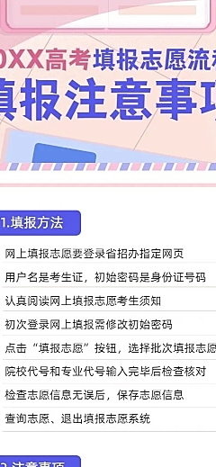 高考填报志愿流程长图海报