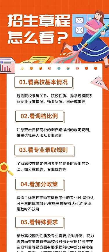 高考志愿填报招生章程长图海报