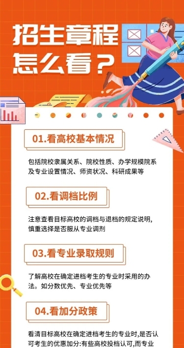 高考志愿填报招生章程长图海报