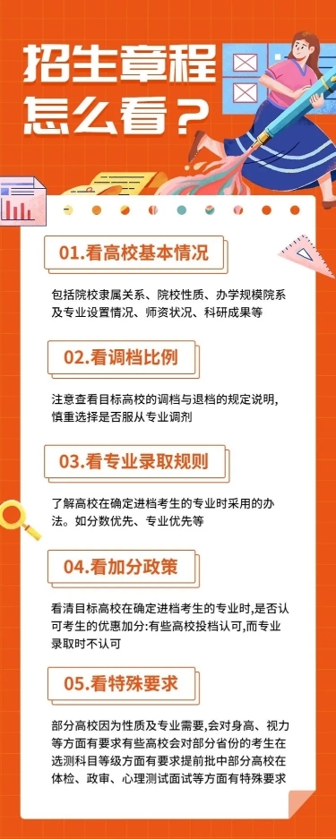高考志愿填报招生章程长图海报