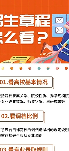 高考志愿填报招生章程长图海报