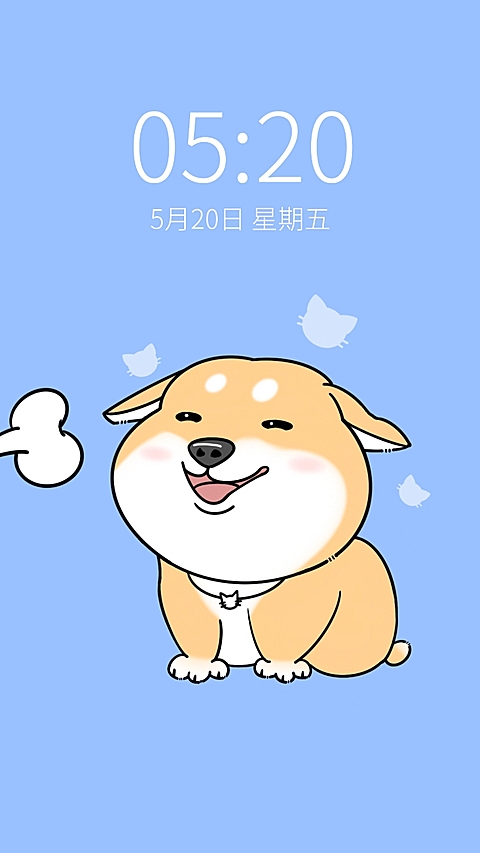 可爱动物插画情侣手机壁纸