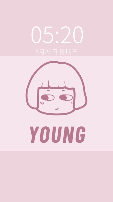 手绘可爱人像插画情侣壁纸预览效果