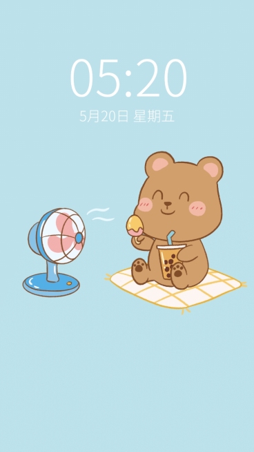 清爽风可爱动物情侣壁纸预览效果