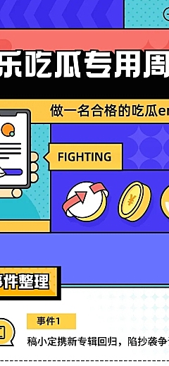 插画风娱乐吃瓜八卦公告长图