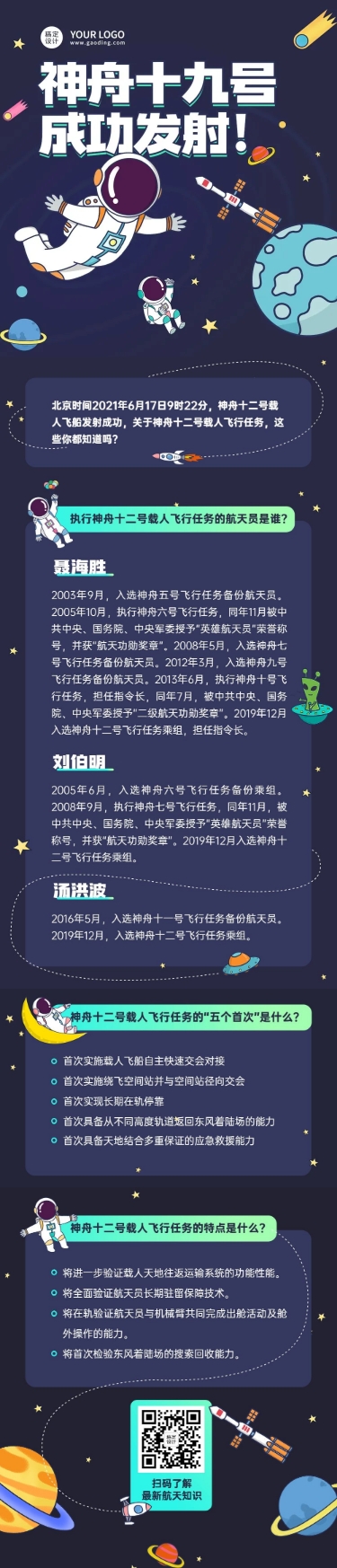 神舟十二号航空知识科普长图