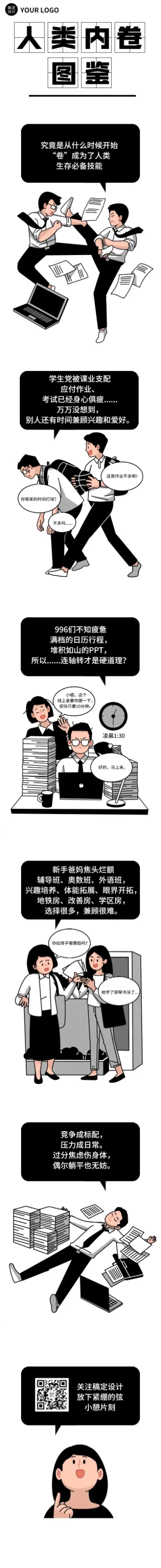 人类内卷图鉴营销创意长图条漫预览效果