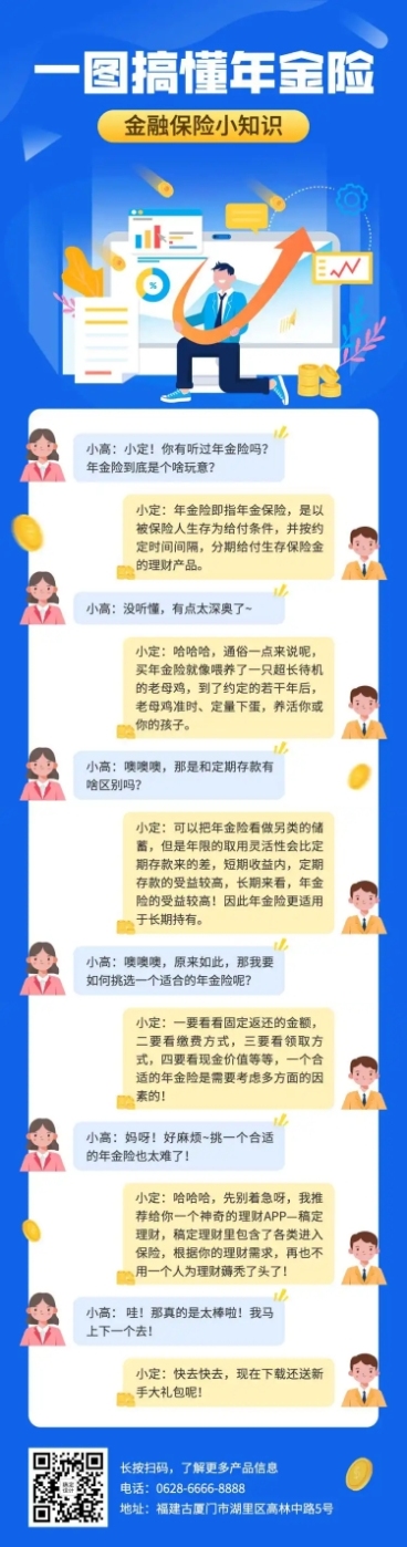 一图读懂金融保险对话框营销长图预览效果