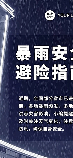 暴雨安全避险指南知识科普文章长图