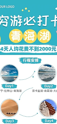 旅游出行线路营销实景长图海报