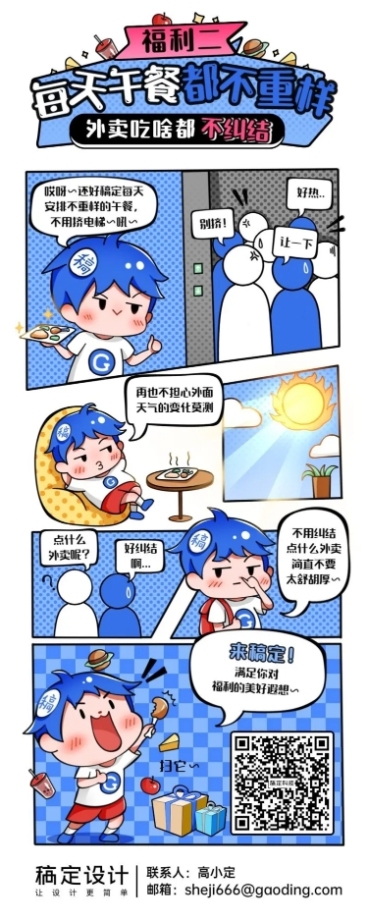 企业商务求职招聘卡通长图海报预览效果