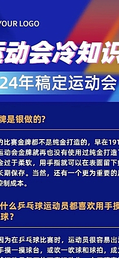 巴黎奥运会知识科普长图海报