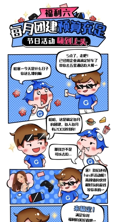 企业商务求职招聘卡通长图海报