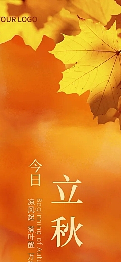 立秋节气祝福小清新长图海报