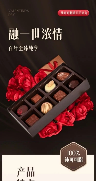 七夕情人节食品巧克力详情页