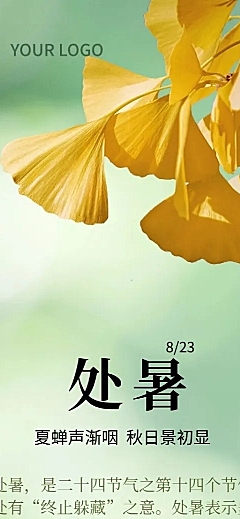 处暑节气科普小清新长图海报