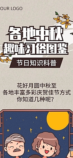 中秋节节日习俗科普长图条漫