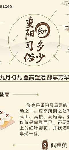重阳节节日习俗科普中国风手绘文章长图