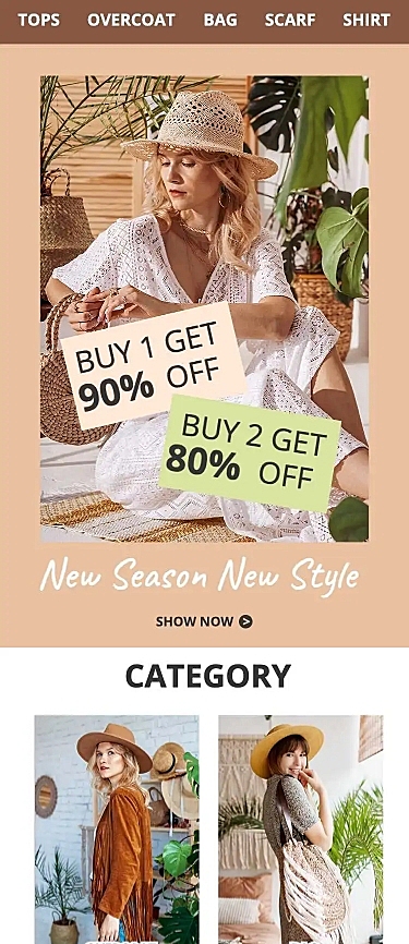 H5长页简约跨境电商女装店铺首页