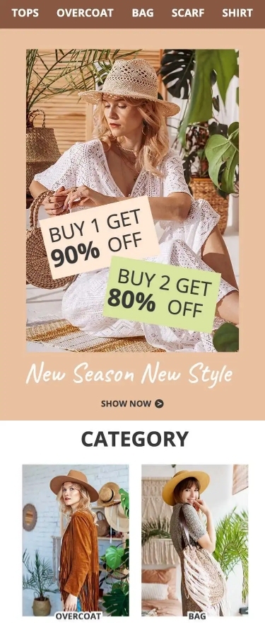 H5长页简约跨境电商女装店铺首页