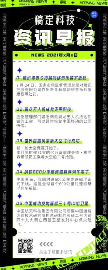 日报早报资讯快报文字边框长图海报预览效果