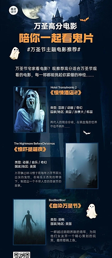 万圣节电影书籍推荐长图海报