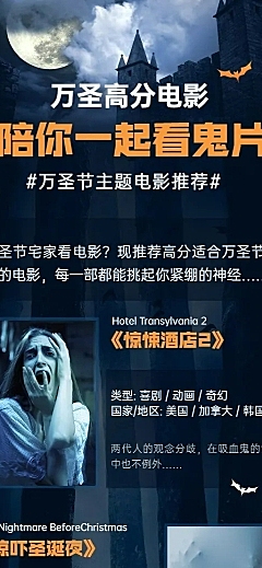 万圣节电影书籍推荐长图海报