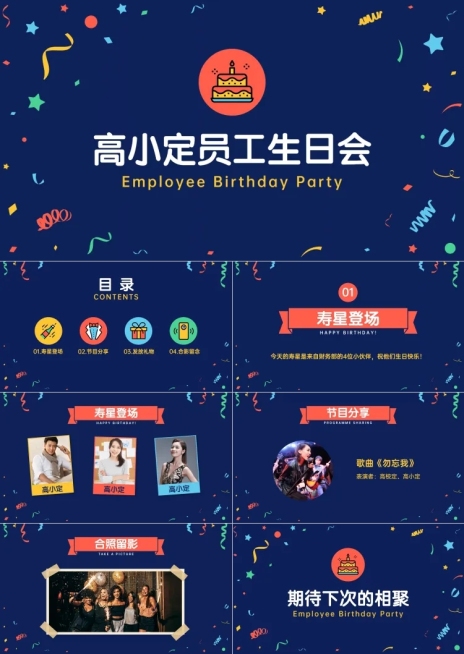 企业员工生日庆祝会PPT预览效果