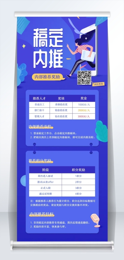 稿定内推招聘可印刷2米易拉宝