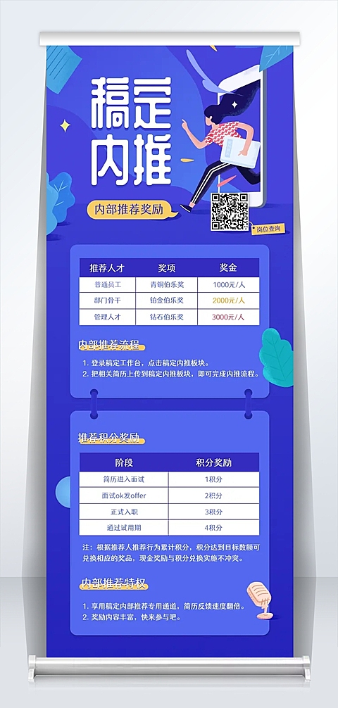 稿定内推招聘可印刷2米易拉宝