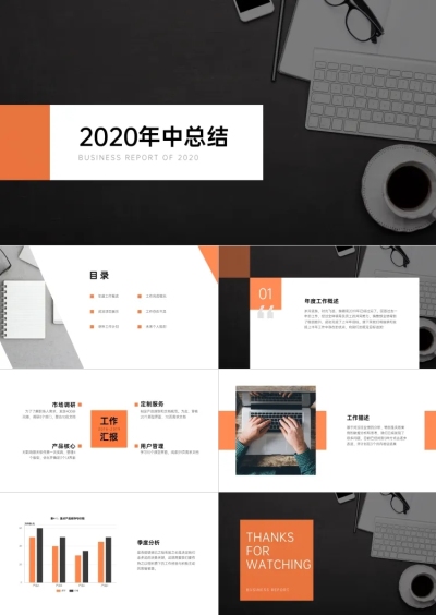 橙色实景商务风汇报PPT