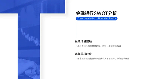 金融银行SWOT威胁分析PPT内容页