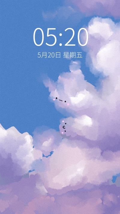 日系清新可爱天空可爱手绘手机壁纸